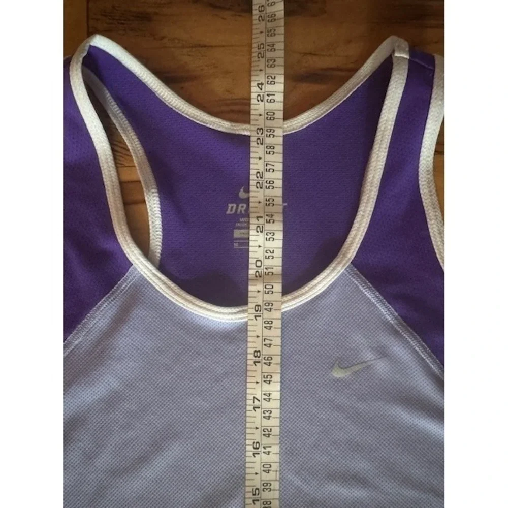Nike Tank Top Womens M Dri-FIT Racerback Purple Colorblock‎ Athletic Workout